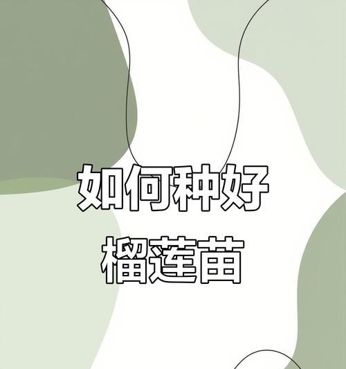 榴莲种植全攻略：从种子到丰收的步骤与技巧